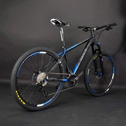 Mountain Bike Bike Mountain Bike AM / 26-inch, TG3 Pneumatic Fork, XM679 High Performance Lightweight Off-road Frame, 30-speed Dual Disc Brake, Bikes Suitable For All-terrain Cycling (Black / blue) (Size : 26")