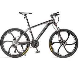 BNMKL Bike Mountain Bike Bicycle, 24 / 26 Inch Road Bike, Carbon Steel MTB Bicycles, 21 / 24 / 27 / 30 Speed Hardtail Mountain Bikes Men And Women'S, gray, 24 Inch 24 Speed
