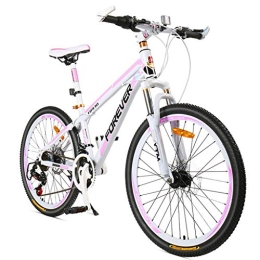 FEFCK Bike Mountain Bike Bicycle Adult Female Student 26 Inch 27 Variable Speed Aluminum Alloy Double Disc Brake Pink Bicycle A
