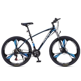 Dsrgwe Bike Mountain Bike / Bicycles, Carbon Steel Frame, Dual Disc Brake and Front Suspension and, 26inch / 27inch Spoke Wheels, 24 Speed (Color : Black+Blue, Size : 26inch)