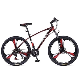 Dsrgwe Mountain Bike Mountain Bike / Bicycles, Carbon Steel Frame, Dual Disc Brake and Front Suspension and, 26inch / 27inch Spoke Wheels, 24 Speed (Color : Black+Red, Size : 27.5inch)
