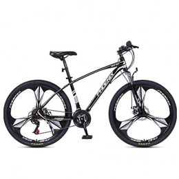 Dsrgwe Bike Mountain Bike / Bicycles, Carbon Steel Frame, Dual Disc Brake and Front Suspension and, 26inch / 27inch Spoke Wheels, 24 Speed (Color : Black+Silver, Size : 26inch)