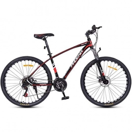 Dsrgwe Mountain Bike Mountain Bike / Bicycles, Carbon Steel Frame, Dual Disc Brake and Front Suspension and, 26inch / 27inch Spoke Wheels, 24 Speed (Color : Red, Size : 26inch)