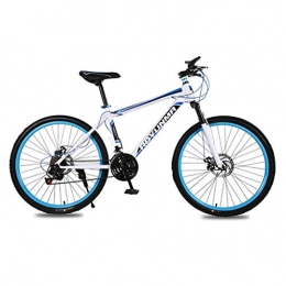 WYLZLIY-Home Bike Mountain Bike Bike Bicycle Men's Bike 26" Mountain Bike, Carbon Steel Frame Mountain Bicycles, Double Disc Brake and Front Fork, 21 Speed Mountain Bike Mens Bicycle Alloy Frame Bicycle ( Color : Blue )