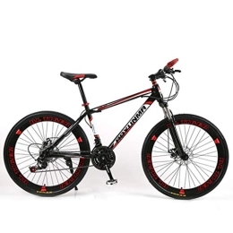 LADDER Bike Mountain Bike, Carbon Steel Frame Bicycles, Double Disc Brake and Front Fork, 26inch Spoke Wheel (Color : Red, Size : 21-speed)