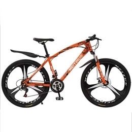 Dsrgwe Bike Mountain Bike, Carbon Steel Frame Hardtail Bicycles, Dual Disc Brake and Front Suspension, 26" Mag Wheel (Color : Orange, Size : 24 Speed)