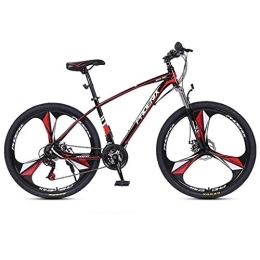 Dsrgwe Bike Mountain Bike, Carbon Steel Frame Hardtail Bicycles, Dual Disc Brake and Front Suspension, 26inch, 27.5inch Wheel (Color : Black+Red, Size : 27.5inch)