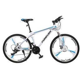 Dsrgwe Bike Mountain Bike, Carbon Steel Frame Hardtail Mountain Bicycles, Dual Disc Brake and Front Suspension, 26inch Wheel (Color : White, Size : 27-speed)