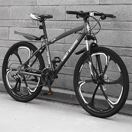M-YN Mountain Bike Mountain Bike For Adults, 26 Inch Road Bike, Outdoors Cycling Racing Bicycle, High Carbon Steel Full Suspension City Commuter With Disc Brakes For Men And Women(Size:24-speed, Color:gray)