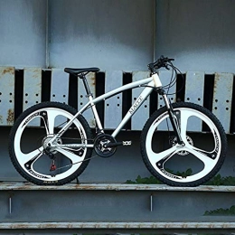BBZZ Mountain Bike Mountain Bike for Men 26inch Carbon Steel Mountain Bike 21 Speed Bicycle Full Suspension MTB, Silver