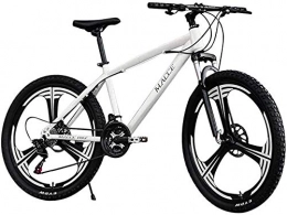 BBZZ Bike Mountain Bike for Men 26inch Carbon Steel Mountain Bike 21 Speed Bicycle Full Suspension MTB, White