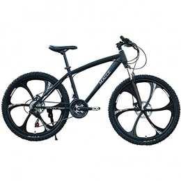 BBZZ Mountain Bike Mountain Bike for Men 26inch Carbon Steel Mountain Bike 24 Speed Bicycle Full Suspension MTB - Simple Style, Black