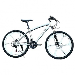BBZZ Bike Mountain Bike for Men 26inch Carbon Steel Mountain Bike 24 Speed Bicycle Full Suspension MTB - Simple Style, Silver