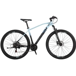 EUROBIKE  Mountain Bike For Men 29 inch Wheels XL Large Frame For Adult Front Suspension (black blue)