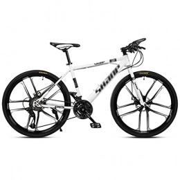 WANYE Bike Mountain Bike for Youth / Adult, Featuring Steel Frame and 21 / 24 / 27 / 30-Speed Shimano Drivetrain With 26-Inch Wheels, Professional MTB white-21speed