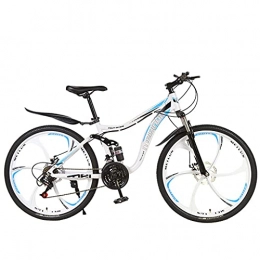 Mountain Bike Mountain Bike Mountain Bike Front and rear double disc brakes and soft tail integrated double shock-absorbing (black red; black blue; white blue; yellow; pink 21 / 24 / 27 speed) high carbon steel material