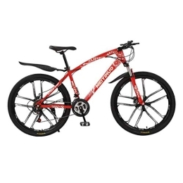 Dsrgwe Bike Mountain Bike, Hardtail Mountain Bicycle, Dual Disc Brake and Front Suspension, 26inch Wheels (Color : Red, Size : 21-speed)