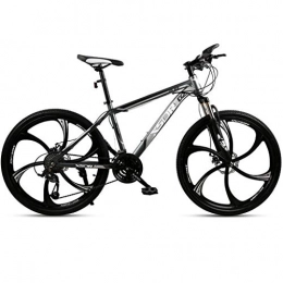 Dsrgwe Bike Mountain Bike, Hardtail Mountain Bicycle, Dual Disc Brake and Front Suspension Fork, 26inch Wheels (Color : Gray, Size : 27-speed)