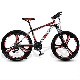 Dsrgwe Bike Mountain Bike, Hardtail Mountain Bicycles, Carbon Steel Frame, 26inch Wheel, Dual Disc Brake and Front Suspension (Color : Black+Red, Size : 27 Speed)