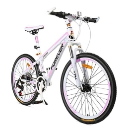 Dsrgwe Mountain Bike Mountain Bike, Hardtail Mountain Bicycles, Carbon Steel Frame, Dual Disc Brake and Front Suspension, 26inch Wheel, 24 Speed (Color : B)