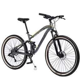 Generic  Mountain Bike in 27.5 Inches, Full Suspension Mens Mountain Bicycle, Mountain Trail Bike Dual Disc Brakes with High Carbon Steel, 9 / 10 / 11 / 12-Speed (G