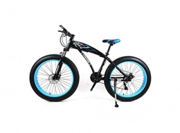 DYM Mountain Bike Mountain Bike Mens Mountain Bike 7 / 21 / 24 / 27 Speeds, 26 inch Fat Tire Road Bicycle Snow Bike Pedals with Disc Brakes and Suspension Fork, BlackBlue, 27 Speed