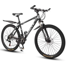 L&WB Bike Mountain Bike Mountain Bike, 26 Inches Ladies / Mens MTB Bikes Light Carbon Steel Frame 21 / 24 / 27 / 30 Speeds Front Suspension, Black, 21speed