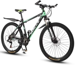 L&WB Mountain Bike Mountain Bike Mountain Bike, 26 Inches Ladies / Mens MTB Bikes Light Carbon Steel Frame 21 / 24 / 27 / 30 Speeds Front Suspension, Green, 21speed