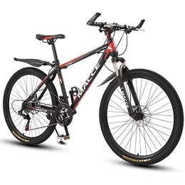 L&WB Bike Mountain Bike Mountain Bike, 26 Inches Ladies / Mens MTB Bikes Light Carbon Steel Frame 21 / 24 / 27 / 30 Speeds Front Suspension, Red, 27speed