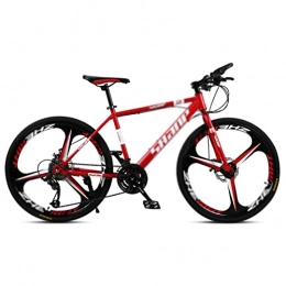 WANYE Bike Mountain Bike, Professional 21 / 24 / 27 / 30 Speeds MTB Drivetrain, 26 Inch Wheels, With Disc-Brake 3-Spokes for Men Women Men's MTB Bicycle red-21speed
