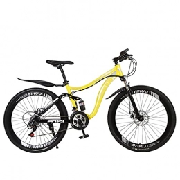 Mountain Bike Mountain Bike Mountain Bike Soft tail double shock-absorbing bicycle cross-country 21 / 24 / 27 speed (black red; black blue; white blue; yellow; pink;) dual disc brakes