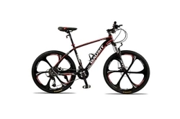 Generic Bike Mountain Bike Unisex Hardtail Mountain Bike 24 / 27 / 30 Speeds 26Inch 6-Spoke Wheels Aluminum Frame Bicycle with Disc Brakes and Suspension Fork, Red, 27 Speed