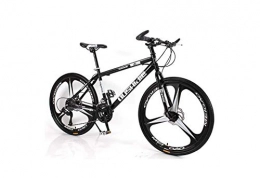 DYM Bike Mountain Bike Unisex Mountain Bike 21 / 24 / 27 / 30 Speed High-Carbon Steel Frame 26 Inches 3-Spoke Wheels Bicycle Double Disc Brake for Student, Black, 14 Inches