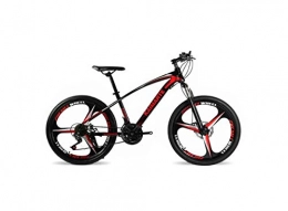 DYM Bike Mountain Bike Unisex Mountain Bike 21 / 24 / 27 Speed High-Carbon Steel Frame 26 Inches 3-Spoke Wheels with Disc Brakes and Suspension Fork, Red, 24 Speed