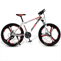 M-YN Bike Mountain Bike W Dual Disc Brakes | 26" All-Terrain Bicycle W Full Suspension Adjustable Seat Fenders | MTB W Carbon Steel Frame | Adult Road & Offroad For Men Women(Size: 24 Speed, Color:White+Red)