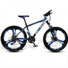 M-YN Mountain Bike Mountain Bike W Dual Disc Brakes | 26" All-Terrain Bicycle W Full Suspension Adjustable Seat Fenders | MTB W Carbon Steel Frame | Adult Road & Offroad For Men Women(Size: 27 Speed, Color:Black+Blue