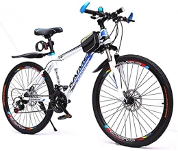 Mountain Bike Youth Adult Mens Womens Bicycle MTB Mountain Bike 26 inch MTB Mountain Bicycle 21 speeds Adult Mens Womens Ravine Bike Front Suspension Dual Disc Brake Carbon Steel Frame-White Evol
