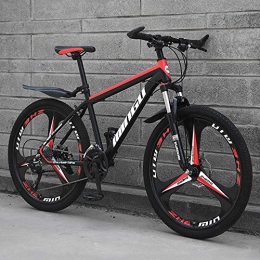 BSWL Mountain Bike Mountain Bike24 / 26 Speed Cross Country Bicycle Student Road Racing Speed Bike Shock-Absorbing Bike Mountain Bike Off-Road Dual Cool Personality, Black And Red, 26