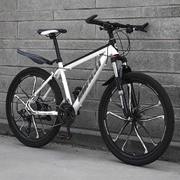 Generic  Mountain Bikes, 24 / 26 inch Men'S Mountain Bike, High Carbon Steel Hard Tail City / Road Bike Disc Brake Bike with Adjustable Front Suspension Seats, C~2