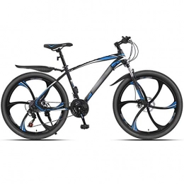 WPW Mountain Bike Mountain Bikes, 24 Speed Adjustable MTB, 26 Inches Wheels Dual Disc Brake Bicycle, 6 Cutter Wheels (Color : 21-speed blue, Size : 24inches)