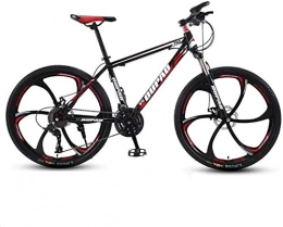 HCMNME Mountain Bike Mountain Bikes, 26 inch mountain bike aluminum alloy cross-country lightweight variable speed young men and women six-wheel bicycle Alloy frame with Disc Brakes ( Color : Black red , Size : 30 speed )