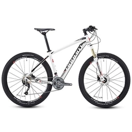 DJYD Bike Mountain Bikes, 27.5 Inch Big Tire Hardtail Mountain Bike, Aluminum 27 Speed Mountain Bike, Men's Womens Bicycle Adjustable Seat, Black FDWFN (Color : White)