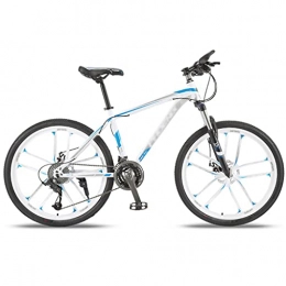 Aoyo Mountain Bike Mountain Bikes, Aluminum Alloy Cross-country Speed Bikes, Young Students And Adults Racing(Color:Ten knife wheel-white and blue)