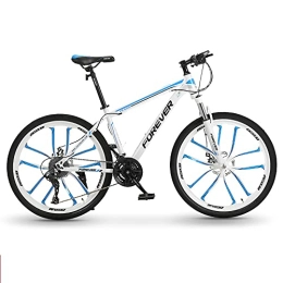 AIPOLE Bike Mountain Bikes, Aluminum Alloy Frame / High-Carbon Steel Frame Bikes, 30 Speed 26 Inches Spoke Wheels Gearshift, Front and Rear Disc Brakes Bicycle, for Adults