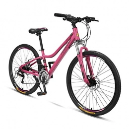 XIAXIAa Mountain Bike Mountain Bikes, Cross-Country Bikes, 26-inch Wheels, 24-Speed, Low-Span High-Carbon Steel Frame, Line Disc Brakes and Double Shock-Absorbing Bikes, Girls are Available / A / As Shown