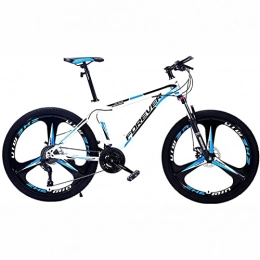 KOSFA Mountain Bike Mountain Bikes for Adults High-Carbon Steel Frame Bikes, 21-30 Speed 26 Inches Wheels Gearshift, Front and Rear Disc Brakes Bicycle, Blue, 21 Speed