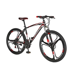 Hybike Mountain Bike Mountain Bikes HYX1, 27.5 Inches Bikes for Men, 21 Speed Womens Mountain Bicycle, Dual Disc Brake Adult / Youth Commuter bike, (Blackred / Mag wheel)