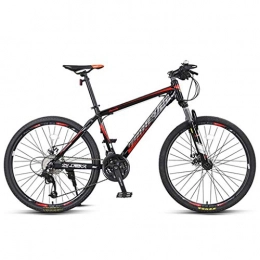 Mountain Bikes Bike Mountain Bikes Sports High Carbon Steel 24 Speed Mountain Bicycle Unisex Commuter Bike with Dual Disc Brakes, Suitable for Work and Outings (Color : Black red, Size : 26 inch)