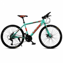 Hxx Bike Mountain Folding Bicycle, 24" Mountain Speed High Carbon Steel Frame Bicycle 21 Speed Double Disc Brakes Fully Suspend Male And Female Students To Quickly Fold Bicycles, Green