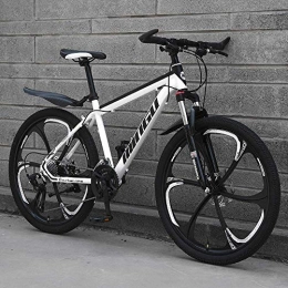 MQJ Bike MQJ 24 / 26 inch Mountain Bikes, Adult Boy and Girl Mountain Bike, Double Disc Brake Bike, High Carbon Steel Frame, Non-Slip Bike, B~24 Inches, 27 Speed